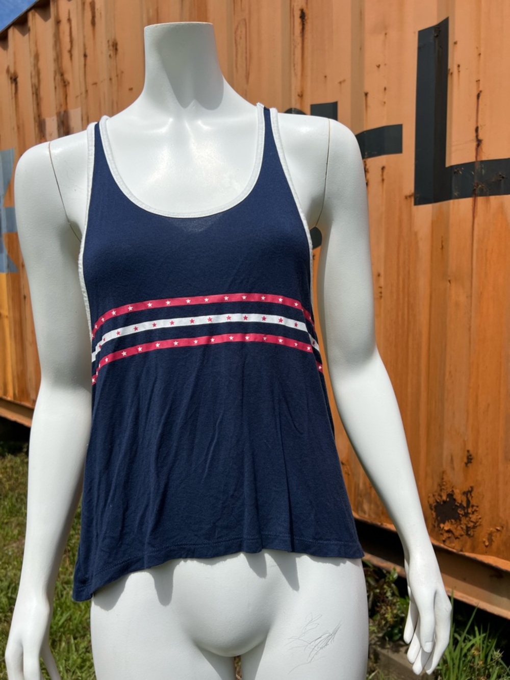 Lagaci Navy Tank with Red, White & Blue Star Stripes